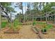 A fenced garden with raised beds and pea gravel is perfect for outdoor enjoyment at 4874 Sound View Dr, Mount Pleasant, SC 29466