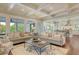 Bright living room featuring coffered ceilings, large windows, and open layout to kitchen at 4874 Sound View Dr, Mount Pleasant, SC 29466