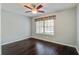 Inviting bedroom with hardwood floors, ceiling fan, and natural light at 507 Tayrn Dr, Charleston, SC 29492