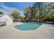 Clean community pool with 3 foot depth markers, and pool house in background at 507 Tayrn Dr, Charleston, SC 29492