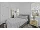 A cozy bedroom with a bed, nightstands, carpet, and two windows at 5108 Celtic Dr, North Charleston, SC 29405