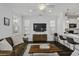 Bright living area featuring a flat-screen TV, modern furniture, and a stylish kitchen bar area at 5108 Celtic Dr, North Charleston, SC 29405