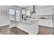 Modern kitchen with white cabinets, stainless steel appliances, and a spacious center island at 69 Arrowwood Way, Summerville, SC 29485