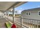 Back porch with composite decking offering serene views of the neighborhood at 69 Arrowwood Way, Summerville, SC 29485