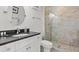 Bathroom with single vanity, framed mirror, and glass walk-in shower at 9000 Palmetto Dr # G203, Isle of Palms, SC 29451