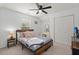 Bedroom with neutral walls, a ceiling fan, and modern furnishings provides a comfortable living space at 9116 Fieldstone Trace, Summerville, SC 29485