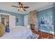 Bedroom featuring a decorative brick fireplace, bright natural light and an open design at 10 Humphrey Ct, Charleston, SC 29403