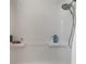 Modern walk-in shower with chrome fixtures and textured white tile at 1008 Hoodtown Rd, Bonneau, SC 29431