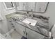 Bathroom vanity features custom countertop, modern faucet and sink, and matte black hardware at 1025 Riverland Woods Pl # 609, Charleston, SC 29412