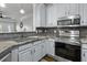 Updated kitchen with stainless steel appliances, sleek countertops, and ample cabinet space at 1025 Riverland Woods Pl # 609, Charleston, SC 29412