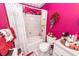 Compact bathroom with a shower-tub combination and decorative floral accents at 1158 Village Creek Ln # 3, Mount Pleasant, SC 29464