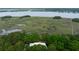 Stunning aerial view of a home nestled among lush trees with marsh and river views at 1456 Mcpherson Lndg, Johns Island, SC 29455