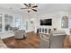 Open living area features hardwood floors, large TV and stylish decor at 182 Callibluff Dr, Summerville, SC 29486