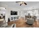 Inviting living room offers hardwood floors and a view of the kitchen at 182 Callibluff Dr, Summerville, SC 29486