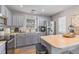 Bright kitchen featuring stainless steel appliances, ample counter space, and grey cabinetry at 205 Yellow Hawthorn Cir, Summerville, SC 29483