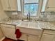 Close-up of the kitchen sink with modern faucet, granite countertops, and natural light at 2164 Highway 78, Dorchester, SC 29437