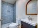 Updated bathroom featuring a tile walk-in shower and modern vanity at 2314 Kent Ave, North Charleston, SC 29405
