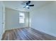 Light-filled bedroom with ceiling fan, wood-look flooring, and ample space at 2314 Kent Ave, North Charleston, SC 29405
