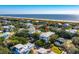 An aerial view of the home's location, close to the beach and surrounded by lush landscaping at 3006 Cameron Blvd, Isle of Palms, SC 29451