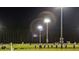 Night view of a well-lit sports field with players, showcasing the recreational amenities of the community at 3893 Summerton St, Mount Pleasant, SC 29466