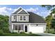 Charming two-story home with gray siding, a gabled roof, and a two-car garage at 468 Cadbury Loop, Summerville, SC 29486