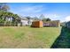 Fenced backyard with shed at 679 Kent St, Mount Pleasant, SC 29464