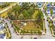 Aerial view of a lush community park nestled among colorful homes, offering a vibrant neighborhood at 107 Nutmeg Way, Summerville, SC 29485