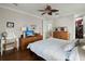 Comfortable bedroom with wood floors, ample closet space, and warm natural light at 107 Nutmeg Way, Summerville, SC 29485