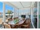 Relaxing screened porch featuring a wooden table and chairs and a view of the backyard at 123 Hewitt St, Summerville, SC 29486