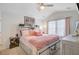 Bright bedroom with ceiling fan, vaulted ceilings, stylish decor, and large windows at 124 Gaura Ln, Summerville, SC 29483