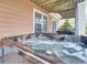 Enjoy the backyard in the bubbling hot tub that has clear views of the patio and yard at 1428 Bloomingdale Ln, Mount Pleasant, SC 29466