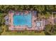Aerial view of a community pool area with a large pool and seating at 144 Back Tee Cir, Summerville, SC 29485