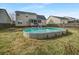 Backyard view showcasing above-ground pool and partial home exterior at 159 Antebellum Way, Summerville, SC 29483