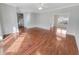 Spacious living room featuring hardwood floors, a ceiling fan, and an open floor plan at 159 Antebellum Way, Summerville, SC 29483