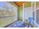 Charming patio with turtle rug, cozy furniture, and a picturesque outdoor view at 1822 Chatelain Way, Mount Pleasant, SC 29464