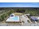 An aerial view of the community pool, playground, basketball court, and parking lot at 203 Hayworth Rd, Summerville, SC 29486