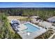 Aerial view showcasing the community pool, clubhouse, and recreational facilities at 203 Hayworth Rd, Summerville, SC 29486