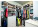 Organized walk-in closet offering ample storage with shelves, drawers, and hanging rods at 212 Chester Ln, Cottageville, SC 29435