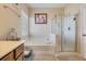 Bathroom includes a soaking tub, shower, and vanity with modern fixtures, creating a spa-like atmosphere at 3016 Adventure Way, Ladson, SC 29456