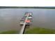 An aerial shot of a marina with multiple boats docked in the harbor at 4247 Faber Place Dr # 5103, North Charleston, SC 29405