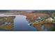 Aerial view of the community with waterway, dock and surrounding marsh land at 4281 Jacobs Point Ct, Ravenel, SC 29470