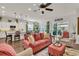 Open floor plan with a living room flowing into a kitchen and dining area at 458 Four Seasons Blvd, Summerville, SC 29486