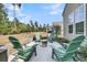 Outdoor patio with Adirondack chairs arranged around a modern fire pit, ideal for entertaining at 458 Four Seasons Blvd, Summerville, SC 29486
