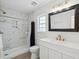 Bright bathroom with marble-look shower and modern vanity at 5020 Holdsworth Dr, Summerville, SC 29485