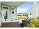 Inviting covered back porch with cozy seating, ideal for enjoying the outdoors at 115 Winding Branch Dr, Summerville, SC 29486