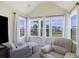 Bright bonus room with a vaulted ceiling, comfortable seating, and scenic views at 1251 Weather Helm Dr, Mount Pleasant, SC 29466
