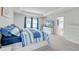 Spacious main bedroom with en-suite bathroom, offering a serene retreat with blue and white decor at 131 Brant Dr, Summerville, SC 29483