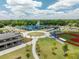 An aerial view of a park offering a playground, baseball field, walking paths, pavilion and parking spaces at 1423 Bexley St, North Charleston, SC 29405