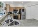Bright kitchen with stainless steel appliances, granite counters and a double basin sink under the window at 2369 Chadbury Ln, Mount Pleasant, SC 29466