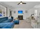 Inviting living room featuring a cozy fireplace, plush seating, and elegant decor at 2369 Chadbury Ln, Mount Pleasant, SC 29466